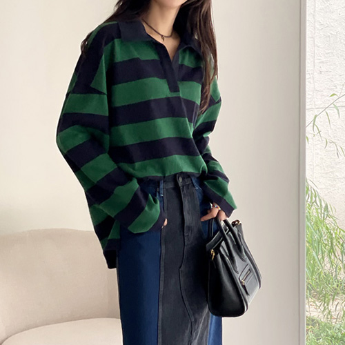 Eight Stripe Collar Tee