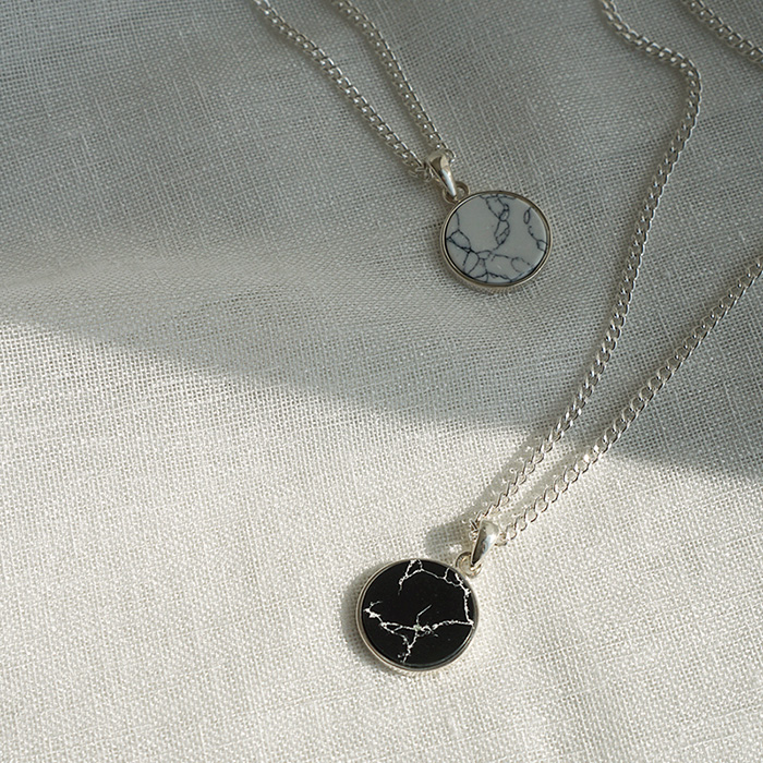 Marble Silver Necklace