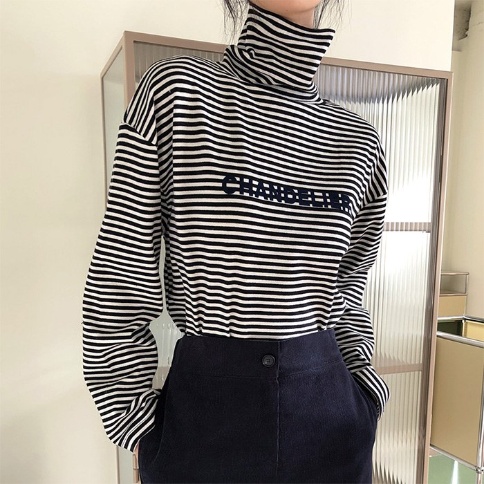 Stripe Chandelier Turtleneck