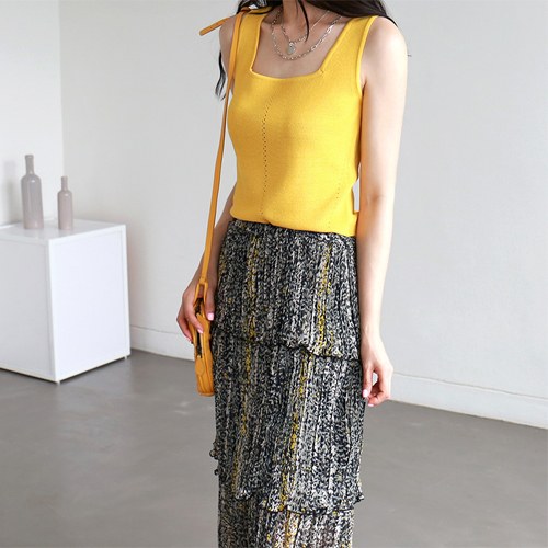 Square neck Knit Cami - 3c