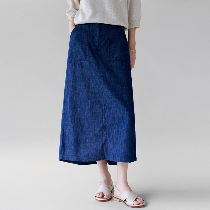 Pocket Denim Skirt