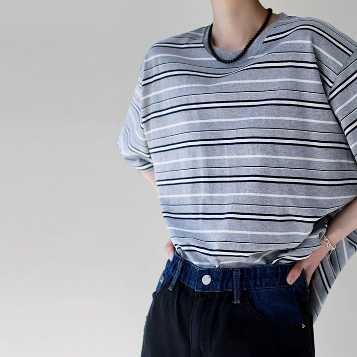 Multi-stripe long tee