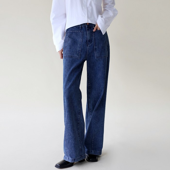 Big pocket straight denim