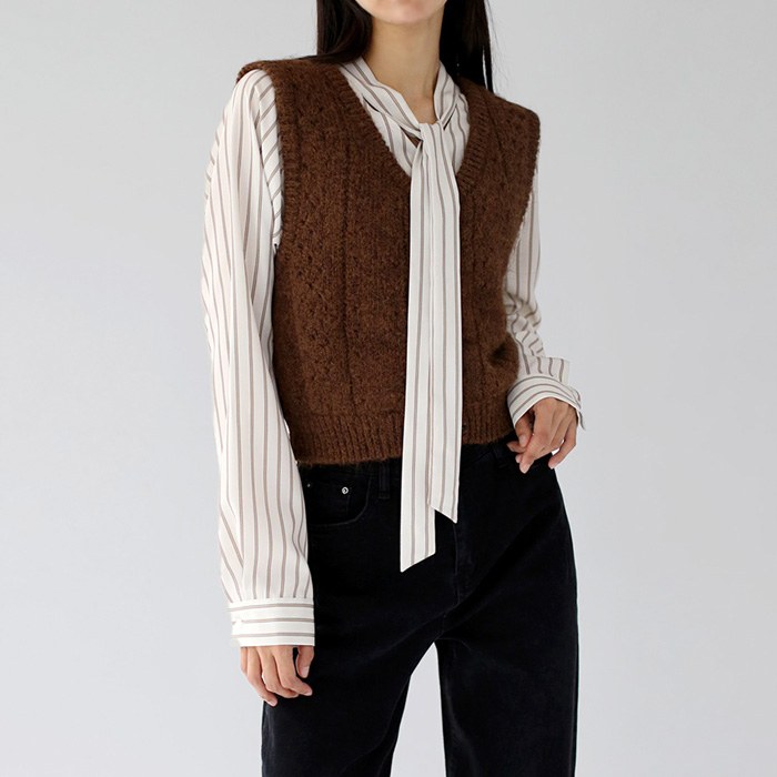 Two-way skashi knit vest