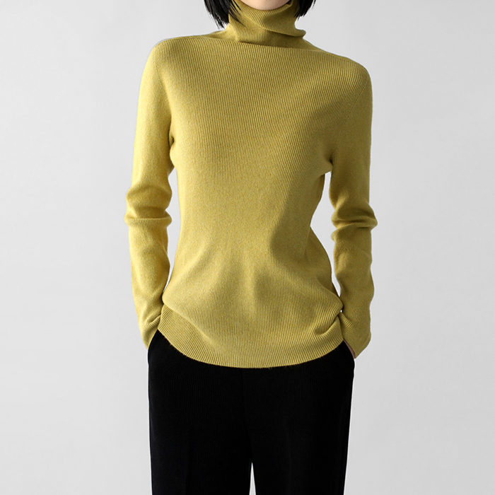 River Ribbed Turtleneck Knit Top