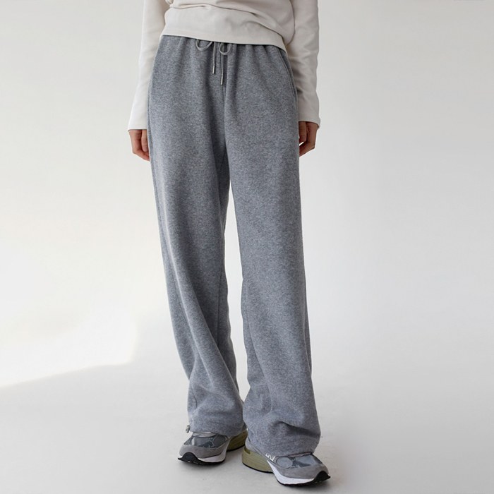 Fleece wide long pants