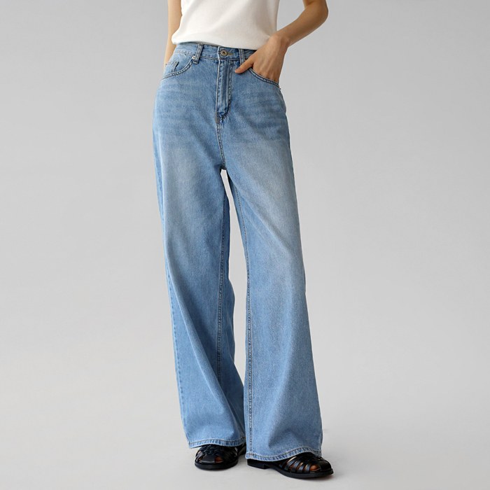 Soft wide denim pants