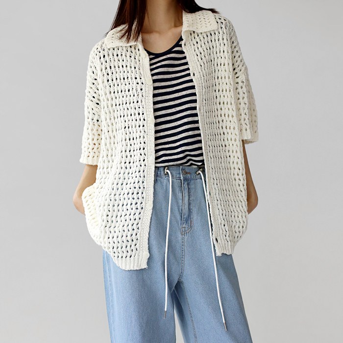 NEW 5% クローシェ ロングカーディガン