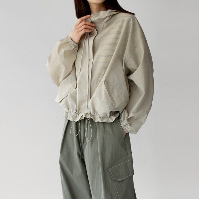 String Hood Windbreaker