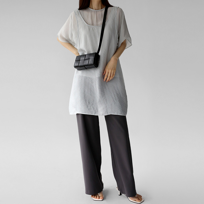 Silky sleeveless top