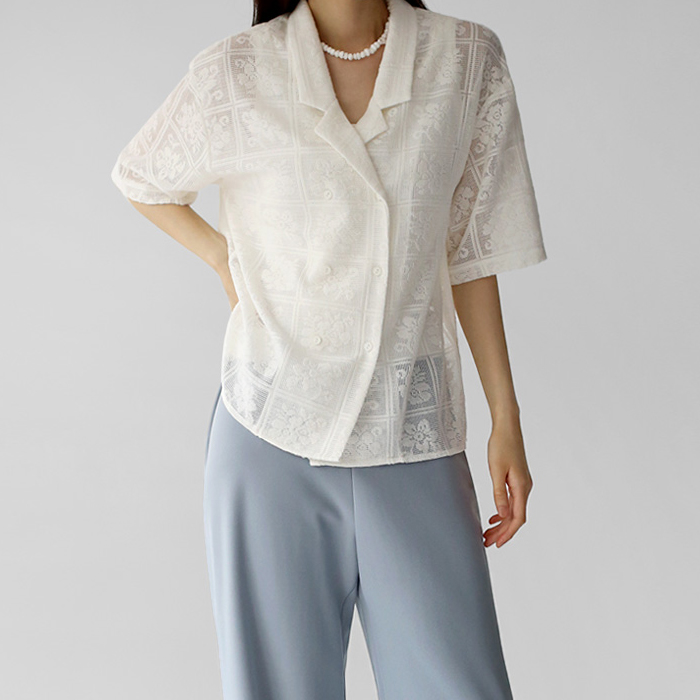 Lace double shirt