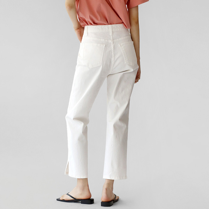 Ivory Slit Cotton Pants