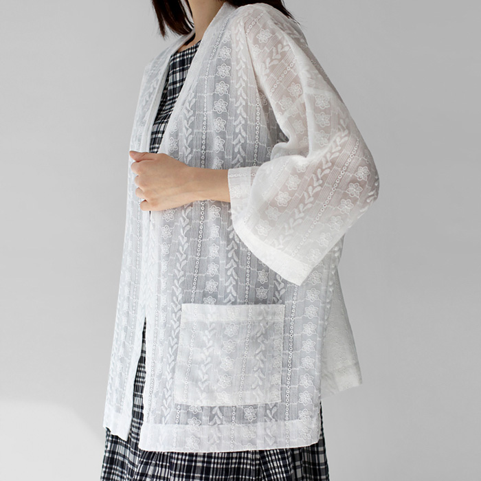 Lace half robe