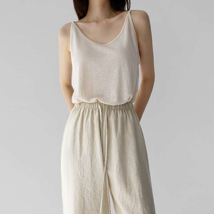 Linen rayon string tank top