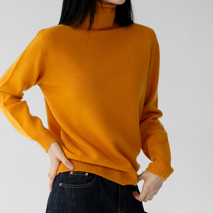 Moment Turtleneck Wool Knit Top