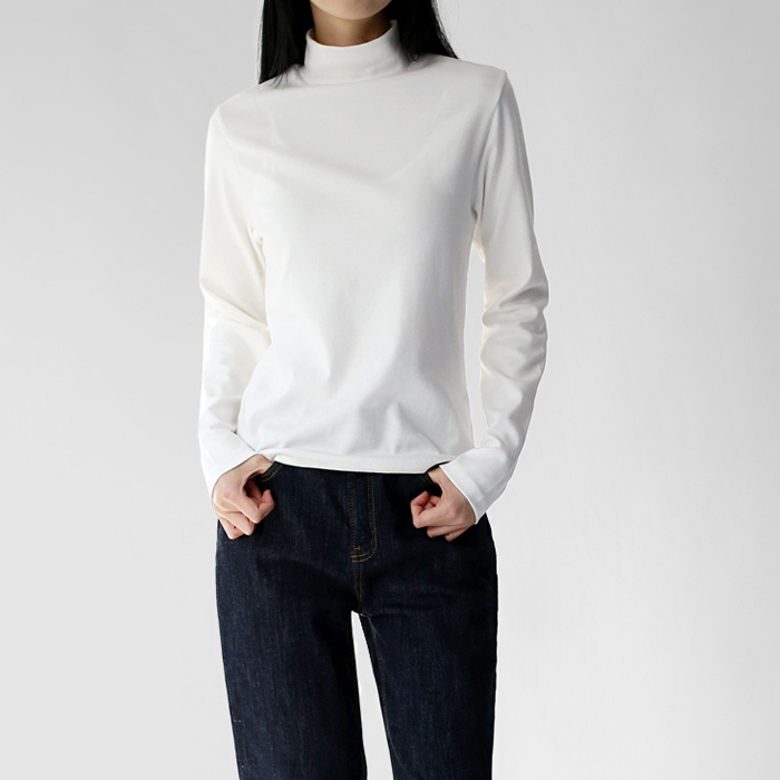 Peach Half Neck Slim Tee