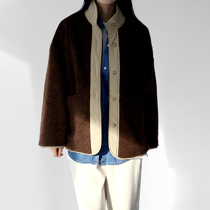 [fw身上5%]ダンブルリバーシブルハーフジャンパー