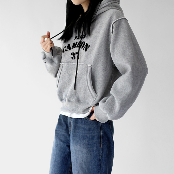 Calf Skin Lettering Fleece Hoodie