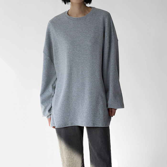 Loose fit fleece long man-to-man