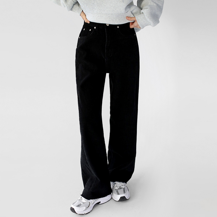 Fleece velvet denim pants