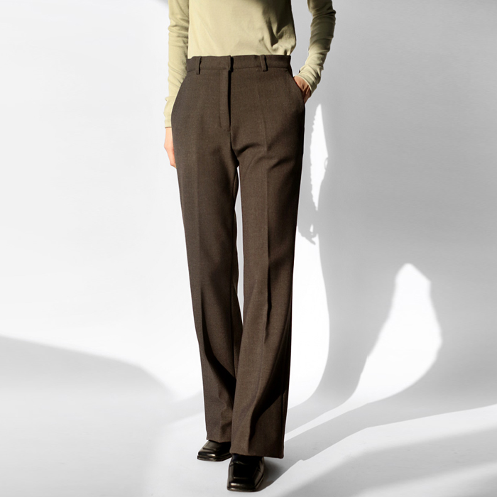 Matte bootcut brushed slacks
