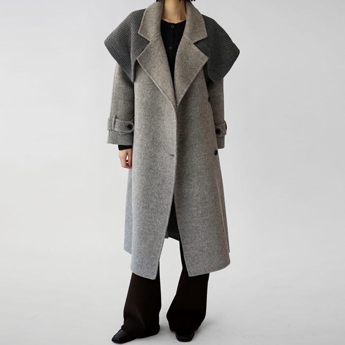 Knit set handmade long coat