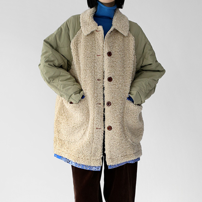 Dumble Paisley Color Block Coat