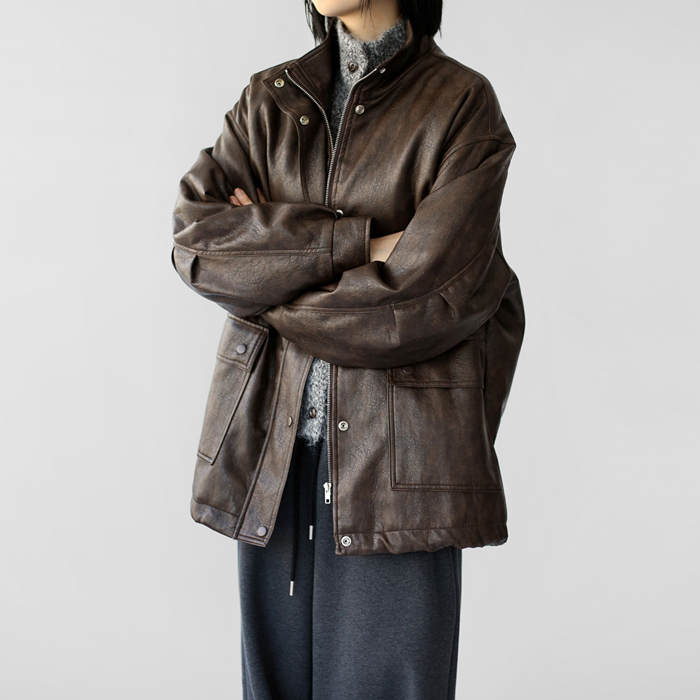 [身上7%-16日am11時まで]パーギモ裏地レザーサファリ