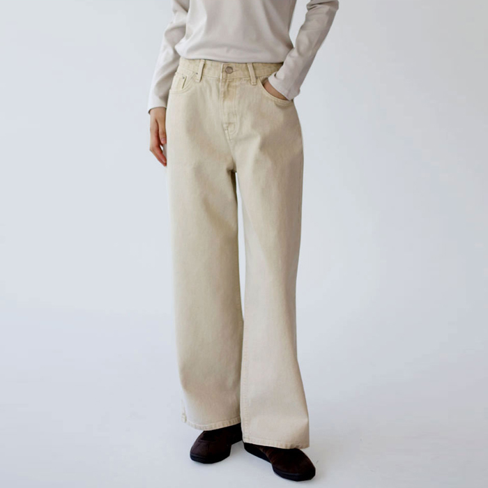 Light beige washed pants