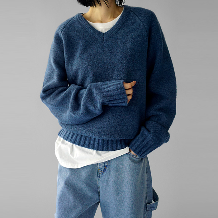 [身上7%-26日am11時まで]グラッドブイネックニットトップ