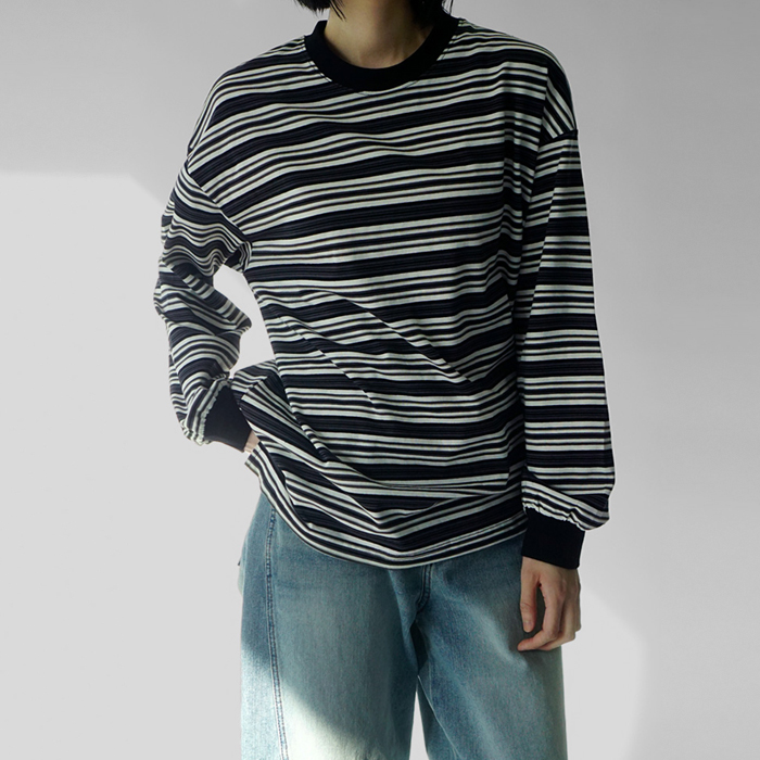 Multi-stripe man-to-man tee
