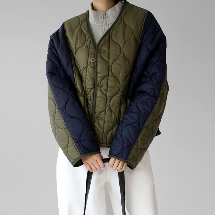 Color block padded jumper