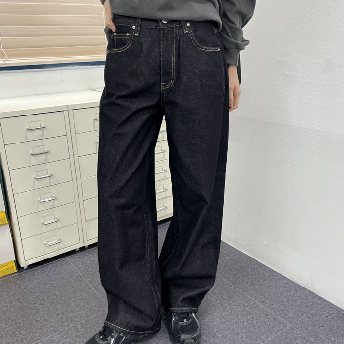 Non-fade soft wide denim