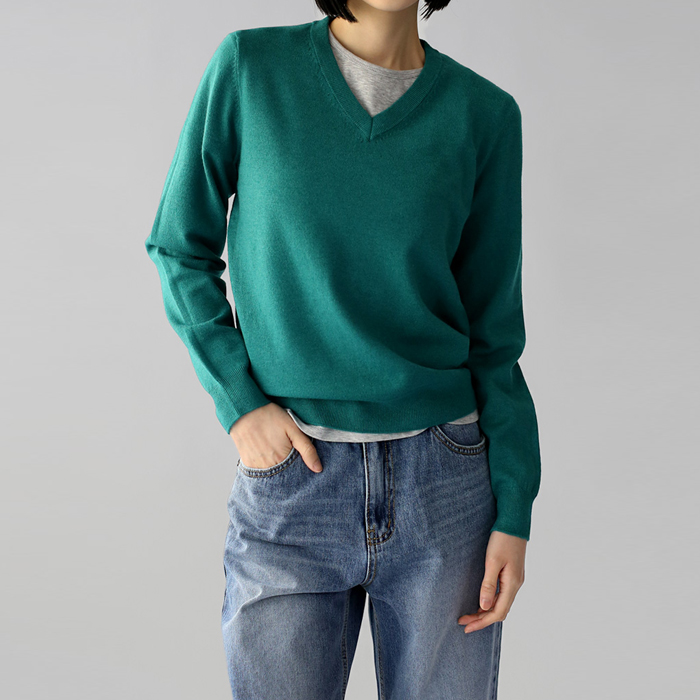 [身上7%-15日am11時まで]ケリーブイネックニットトップ