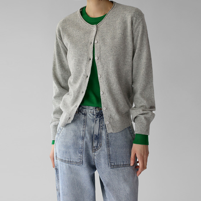 [身上7%-15日am11時まで]ローリングラウンドネックカーディガン