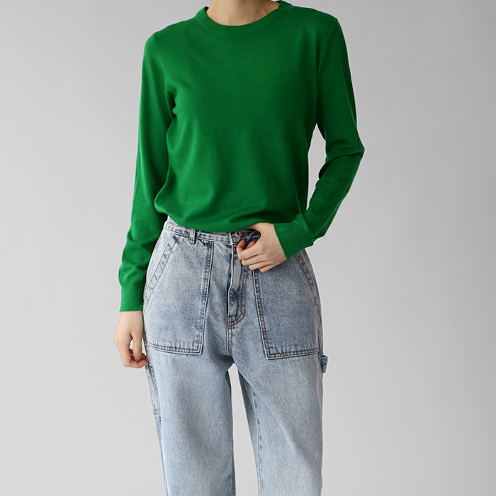 [身上7%-15日am11時まで]ベリーラウンドネックニットトップ