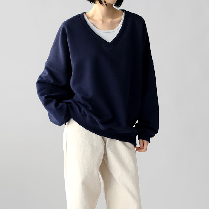 [身上7％- 3日am11時まで]ディープVネックロングマンツーマン