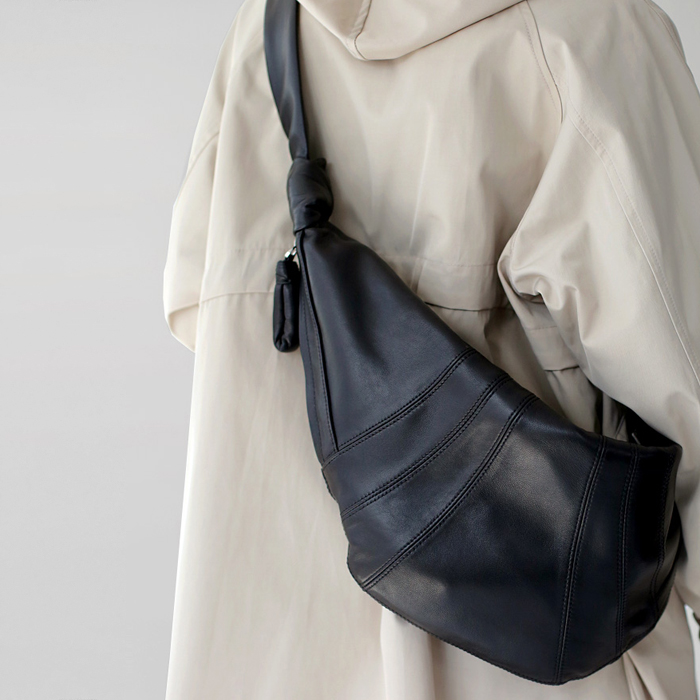 Soft leather croissant bag