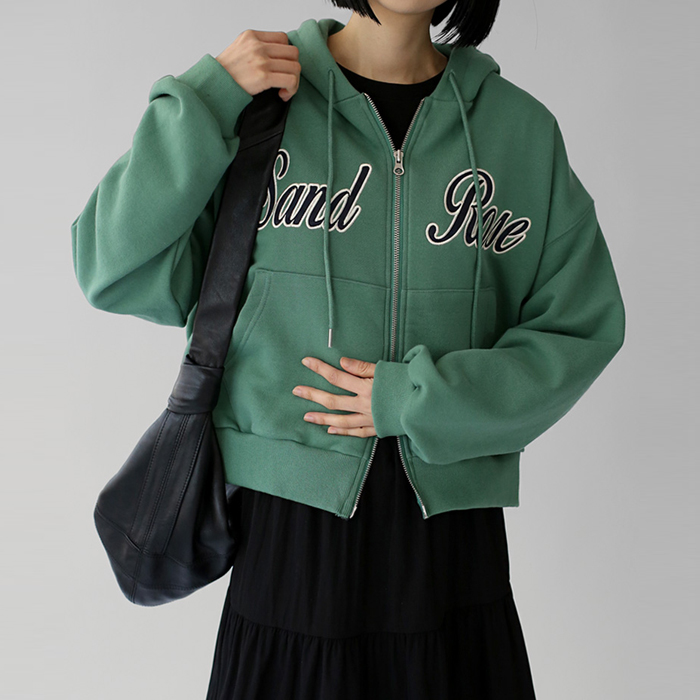 Sand Two-Way Zip-Up Hoodie