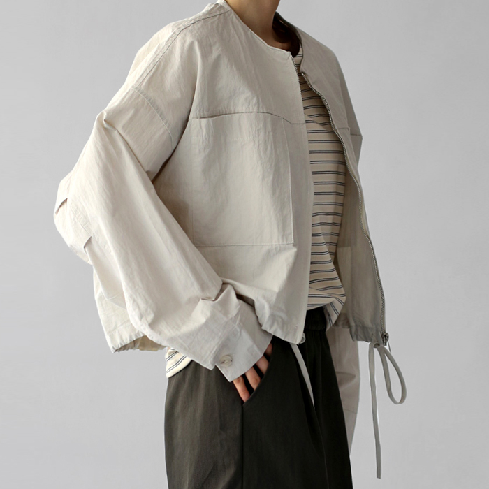 [身上7%-15日am11時まで]ラウンドネックセミクロップジャンパ