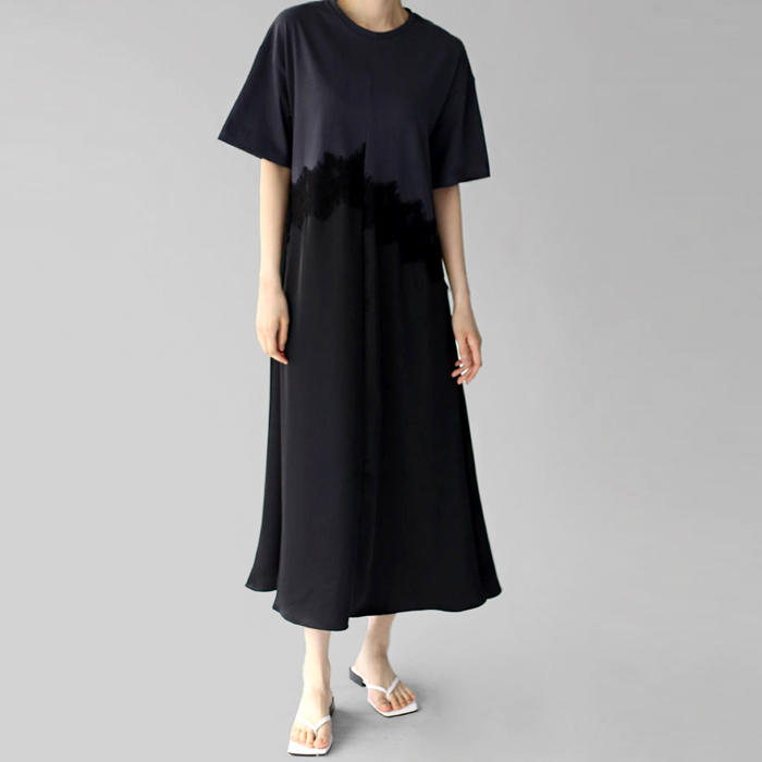 [身上7%-4日am11時まで]レースポイントロングワンピース