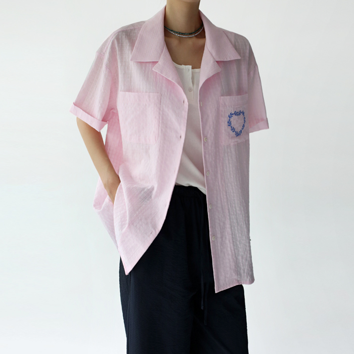 【身上7%-13日am11時まで】刺繍テーラーロングシャツ