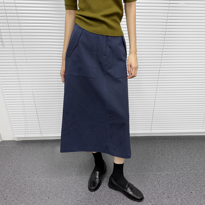 [身上7%-7日am11時まで]スラントフラップポケットスカート